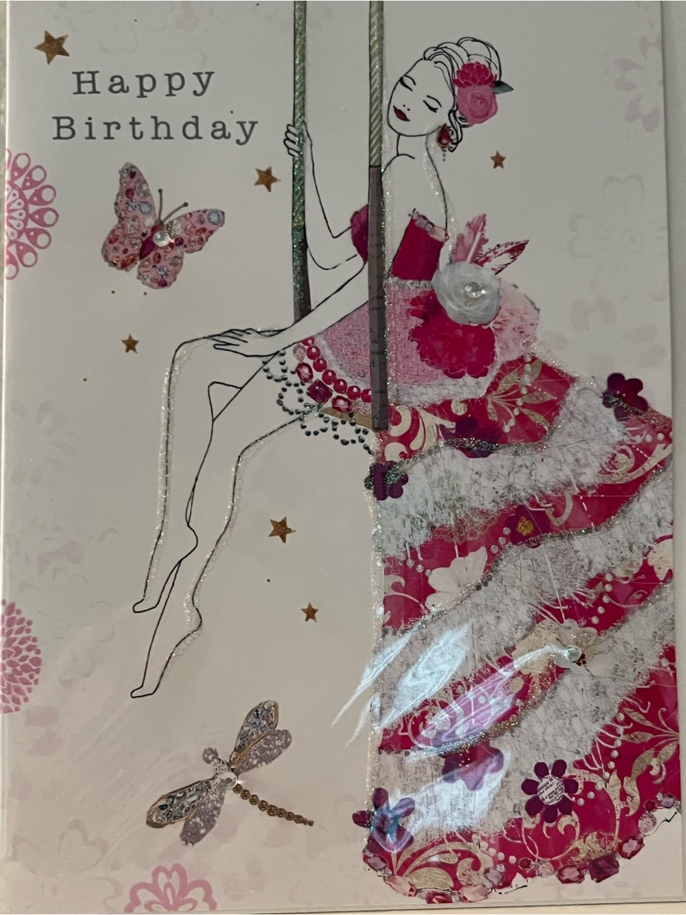 Happy Birthday Pink Floral Swing Dress new with envelope inside